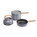 Fire-Maple Feast Heat Exchanger Set | Compact Camping Cookware Kit | Nested Design | Contain with a Pot, Kettle and Non-Stick Frypan | Ideal for Fishing, Picnic and Camp use
