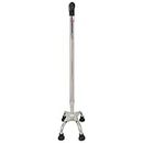 DIALDRCARE Mobility Aid Folding Walking Stick with Small 4 Leg Base, Comfortable Handle for Elderly, Seniors, Disabled