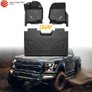 3W Front Rear Floor Mats For 2015-2023 Ford Raptor Ford F150 Super Crew Cab TPE
