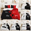 My Girl/Boy His/Her Side You and Me Black White Red Doona Duvet Quilt Cover Set