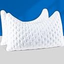 Cooling Side Sleeper Pillow 2 Pack for Neck and Shoulder Pain Relief, Adjustable Shredded Memory Foam Neck Pillows Sleeping, Cervical Support Bed Pillows, Queen Size 2 Pack Bed Pillows for Sleeping
