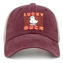 Lucky Duck Sun hat Mens Black hat Wine Red02 Mens hat Gifts for Girlfriends Golf Cap
