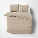 Day Care IMPRESSIBLE Super Soft Microfiber 3 Piece Duvet Cover Set Size (61X91 Inches) and 2 Pillow Cover (18X28 Inches) - Single Size/Beige