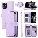 Furiet Wallet Case for Samsung Galaxy S20 Ultra 5G with Wrist Strap, Crossbody Shoulder Strap, Leather Stand Cell Phone Cover with 9+ Card Slots for S20ultra 20S S 20 A20 S2O 20ultra G5 Women Purple