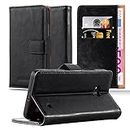 Cadorabo Book Case Compatible with Nokia Lumia 640 in Graphite Black - with Magnetic Closure, Stand Function and Card Slot - Wallet Etui Cover Pouch PU Leather Flip