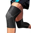 Sparthos Knee Compression Sleeves (Pair) - Support Sports, Running, Joint Pain Relief - Knee Brace Men Women - Knee Sprains Strains Arthritis Ligament Injury Recovery (Black-S)