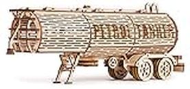 Wood Trick Fuel Tank Trailer Addition for Big Rig Truck, Petrol Trailer for Semi Truck - 3D Wooden Puzzle, Eco Wooden Toys, Best DIY Toy - Stem Toys for Boys and Girls