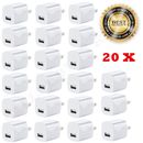 20x White 1A USB Power Adapter AC Home Wall Charger US Plug FOR iPhone 5S 6 7 8