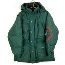 Vintage Triple Fat Goose Jacket Large Green Full Zip Parka Down Insulated
