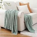 BATTILO HOME Sage Green Throw Blanket for Home Decor, Chenille Knit Throw Blanket for Couch, Sofa, Chair, Cozy Soft Blanket, 51"x67"