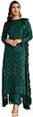 SHAFNUFAB Women's Georgette Semi Stitched Salwar Suit (wedding pakisatni suit-SF171692 Green Free Size)