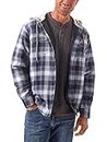 Wrangler Authentics Men’s Long Sleeve Quilted Line Flannel Jacket with Hood