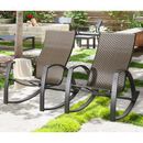 Lark Manor™ Alphild Patio 2 - Piece High Curved Backrest Glider Chair in Black/Brown/Pink | 26 H x 20 W x 39 D in | Wayfair
