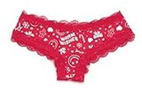 Victoria's Secret Pink Lace Trim Cheeky Cotton Panty, Holiday, M