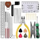 Serplex® 26Pcs Guitar Repair Tool Kit Guitar Maintenance Kit with Wire Plier String Organizer Fingerboard Protector Hex Wrenches Files String Action Ruler for Electric Guitar, Ukulele, Bass Banjo