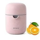 ZWCEGND Lemon Squeezer and Simple Manual Citrus Juicer Small Portable Lime Juicer Cup with Two Ways of Use for Different Fruits（Pink）