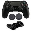 Microware PS4 DualShock Playstation4 Controller Silicon Grip with Thumb Stick Grip Cover Black