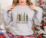 Merry Christmas Trees Sweatshirt and Hoodie, Cute Christmas Family Shirt