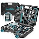 Sundpey 257PCs Home Tool Kit - Portable Repair Outils Complete General Household Hand Tool Set - Mechanic Tools for Men & Women with Ratchet Set & Screwdriver Set & Socket Set & Tool Box Storage Case