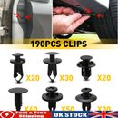 190X Car Clips for Hole Plastic Rivets Retainer Fender Push Pin Fastener Bumper