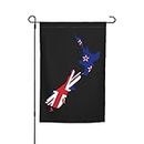 Flag and Map of New Zealand Garden Flag 12x18 Inch Double Sided Outside Lawn Patio Decor Banner Yard Welcome Flags
