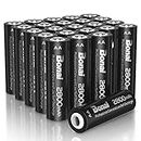 BONAI AA Rechargeable Batteries High-Capacity 2800mAh 1.2V NiMH Battery Low Self Discharge Pre-Charge Double AA Battery 24 Count