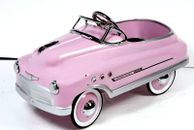 Coche de pedal cometa súper deportivo rosa estilo década de 1950 - totalmente nuevo y en caja