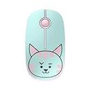 TELLUR Mouse Senza Fili con Nano Ricevitore USB 2.4 Ghz, Mouse Wireless con Click Silenzioso, 1600 DPI, 3 Pulsanti, Plug & Play, Design Sottile e Leggero da Portare (Gatto)