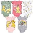 Disney Lion King Simba Nala Baby Girls 5 Pack Bodysuit Multicolor 18 Months