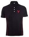 YAMAHA Men's MT Regular Polo T-Shirt (Y6ABLKRD0M20_Black & Red Medium)
