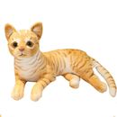 Precioso felpa de la vida real gato acostado juguete relleno amarillo gato muñeca regalo unos 30 cm
