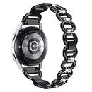 20MM Watch Bands Compatible with Michael Kors Access Gen 4 MKGO/MKGO Gen 5E 43mm Watch for Women,Dressy Bling Crystal Classy Diamond Metal Strap Stainless Steel Jewelry Bracelet (Black)