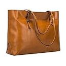 S-Zone Women's Vintage Genuine Leather Tote Shoulder Bag Handbag