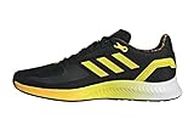 adidas Men's Runfalcon 2.0 Running Shoe, Core Black Bright Yellow Semi Solar Gold, 10 UK