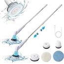 Electric Scrubbers for Cleaning Bathroom - Electric Cleaning Brush with Adjustable Extension Arm 5 Replaceable Cleaning Heads, Wireless Power Shower Scrubbers for Tile Tub Prime of Day Deals