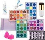 ALVRIO Eyeshadow Palette 60 Colors Mattes And Shimmers High Pigmented Color Board Palette Long Lasting Makeup Palette With Makeup Accessorizes combo - Multicolor