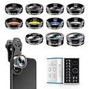 Apexel - Kit de lentes para cámara de teléfono 11 en 1, lente gran angular y lente macro, lente ojo de pez, ND32, caleidoscopio, CPL, color compatible con iPhone Samsung