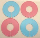 PLASTIC PINK & BLUE Round Clothing Rack Size Clothes Closet Divider (10-50 PACK)