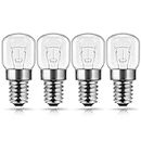 Techgomade 4X 25W Incandescent Bulb, E14 Small Edison Screw Base, Oven Light Bulbs, Tungsten Light, up to 300 Degrees 25W Incandescent Bulb, 2700K Warm White, Non-dimmable