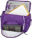 Orzly Travel Bag for Nintendo DS Consoles (New 2DS XL / 3DS / 3DS XL / New 3DS / New 3DS XL / Original DS / DS Lite / DSi / etc.) - Includes Belt Loop, Carry Handle, Shoulder Strap - PURPLE
