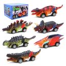 6 autos Pull Back Dino Juguete Dinosaurio Coche para niños pequeños 3-5 años Niños Regalo