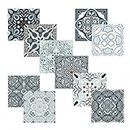 20 Pieces Moroccan Peel and Stick Self Adhesive Tile, Tile Stickers Decals, Removable Decorative Tile Stickers, Waterproof Backsplash Tile Stickers for Kitchen Bathroom