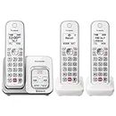 Panasonic Cordless Phone with Answering Machine, Link2Cell Bluetooth, Voice Assistant and Advanced Call Blocking, Expandable System with 3 Handsets - KX-TGD863W (White)