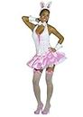 Flowers paolo- Women Sexy Burlesque Costume, Adult Bunny (White, Pink) Unica White/pink