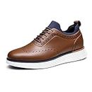 Bruno Marc Mens GrandFlex Suit Craft Dress Shoes Casual Oxfords Walking Sneakers for Men,SBOX2326M-E,Brown,9 UK/44 (EUR)