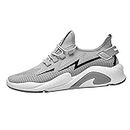 Cross Woven Men's Breathable Shoes Low Top Leisure Causal Fashion Comfortable Sports Running Men's Shoes (Gray, 38)