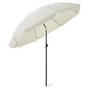 SA Products 2m Garden Parasol - Sun Shades for Garden, Outdoor Beach Umbrella with UV Protection - Adjustable Height, Tilting Feature - Lightweight & Portable Sunshade for Patio, Deck, Pool - Cream