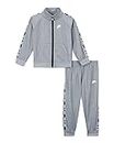 Nike Boy`s Full Zip Jacket And Pants Tracksuit 2 Piece Set (Dark Grey Heather(56F278-042)/White, 6 Months)
