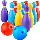 BKDT Marketing Bowling Toy Set with 10 Pins and Two Balls Indoor Outdoor Sports Game for Kids-Delux Bowling (Bowling Set)