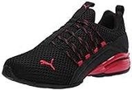 PUMA Men's Axelion Sneaker, Black/High Risk Red, 7.5 UK